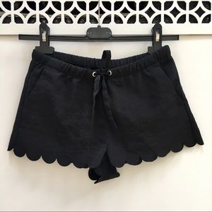 Black scalloped shorts